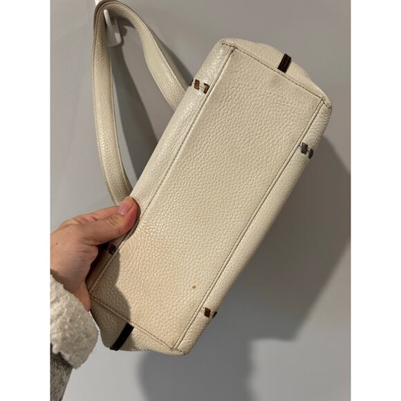 Brighton White Pebbled Leather Small Tote Shoulder Bag Classic - Picture 2 of 7